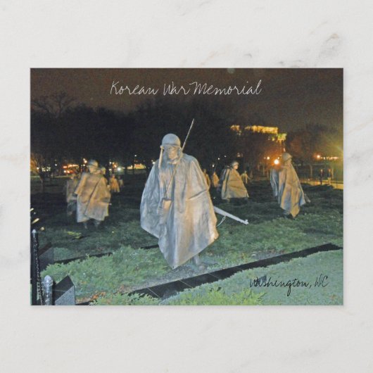 Memorial zum Koreakrieg in der Nacht Washington DC Postkarte (Vorderseite)