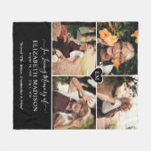 Memorial zum Love Memory Monogram Heart Foto Fleecedecke (Vorderseite (Horizontal))