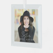 Memorial zum Minimalistischen Foto | Register Ornament Aus Glas (Vorderseite links)