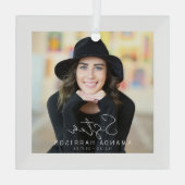 Memorial zum Minimalistischen Foto | Register Ornament Aus Glas (Rückseite)