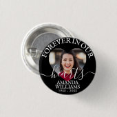 Memorial zum personalisiert Heart Foto Button (Vorne & Hinten)