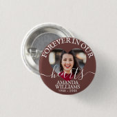 Memorial zum personalisiert Heart Foto Button (Vorne & Hinten)