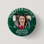 Memorial zum personalisiert Heart Foto Button (Vorderseite)