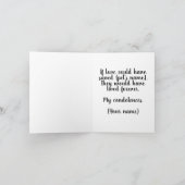 Memorial zum personalisierten Basset-Beileid Karte (Innenseite)