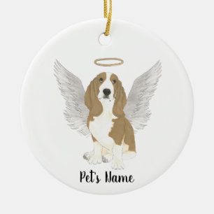 Memorial zum personalisierten Basset-Beileid Keramik Ornament
