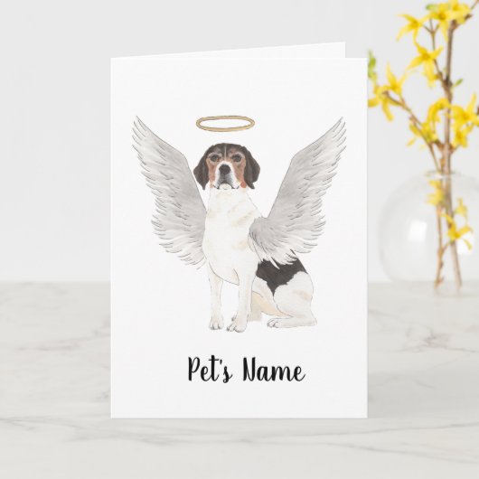 Memorial zum personalisierten Beagle Beileid Karte (Gelbe Blume)