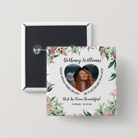 Memorial zum Personalisierten Foto Button (Vorne & Hinten)