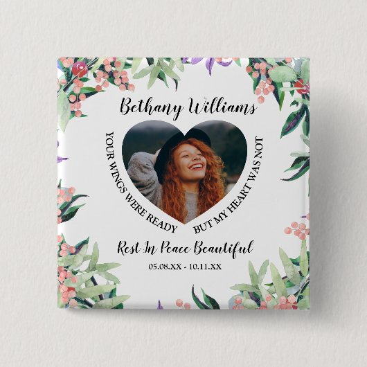 Memorial zum Personalisierten Foto Button (Vorderseite)