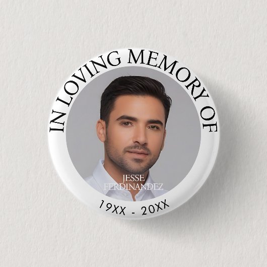 Memorial zum personalisierten Foto Button (Vorderseite)
