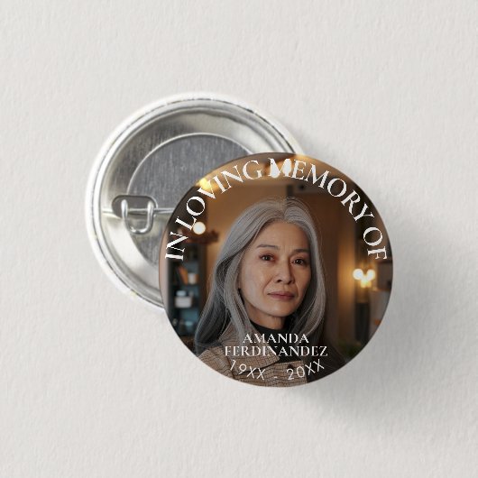 Memorial zum personalisierten Foto Button (Vorne & Hinten)