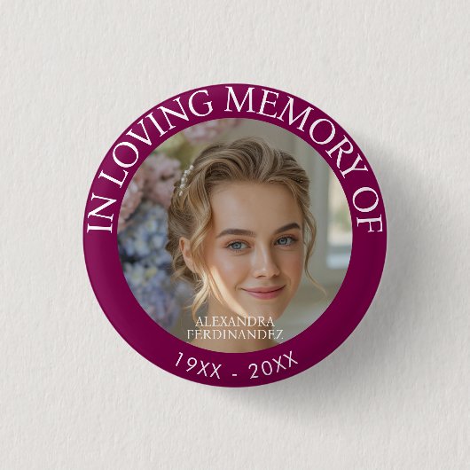 Memorial zum personalisierten Foto Button (Vorderseite)