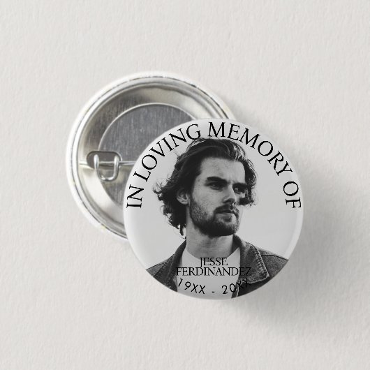 Memorial zum personalisierten Foto Button (Vorne & Hinten)