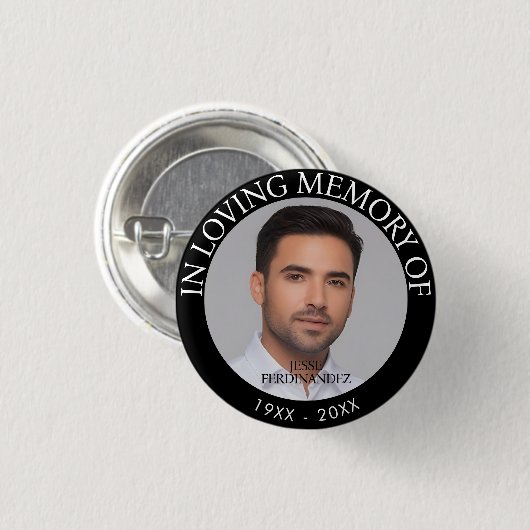 Memorial zum personalisierten Foto Button (Vorne & Hinten)