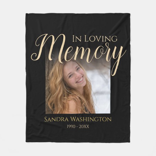 Memorial zum personalisierten Foto Fleecedecke (Vorderseite)
