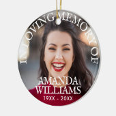 Memorial zum personalisierten Foto Keramik Ornament (Links)