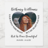 Memorial zum Personalisierten Foto Weinetikett (Einzelnes Label)