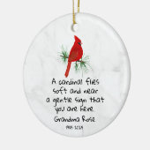 Memorial zum personalisierten Kardinal Sprichwort Keramik Ornament (Links)