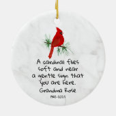 Memorial zum personalisierten Kardinal Sprichwort Keramik Ornament (Hinten)