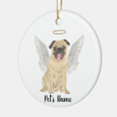 Memorial zum personalisierten Mops Beileid Keramik Ornament (Links)