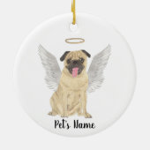 Memorial zum personalisierten Mops Beileid Keramik Ornament (Hinten)
