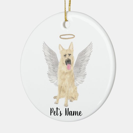 Memorial zum Schwarzen und Deutschen Schäferhund-B Keramik Ornament (Links)