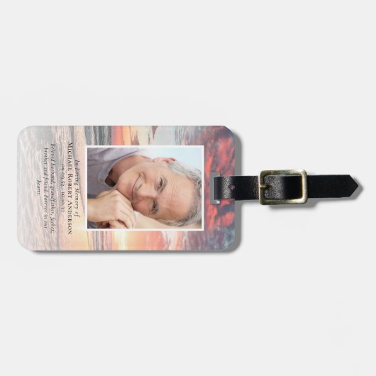 Memorial zum Sunset Foto Gepäckanhänger (Vorderseite horizontal)