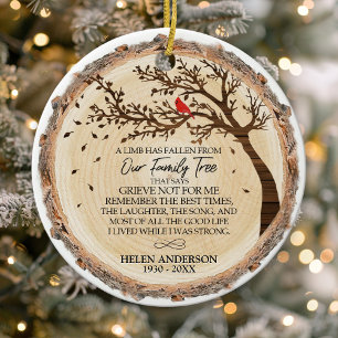 Memorial zum Thema "Family Tree Red Kardinal Foto" Keramik Ornament