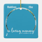 Memorial zum Thema "Gedächtnisblauer Hund-Foto" Keramikornament (Rückseite)