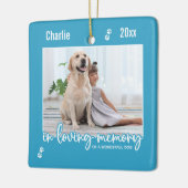 Memorial zum Thema "Gedächtnisblauer Hund-Foto" Keramikornament (Links)