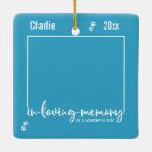 Memorial zum Thema "Gedächtnisblauer Hund-Foto" Keramikornament (Rückseite)