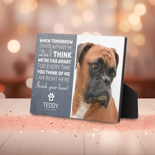Memorial zum Thema "Graue Slate Pet" | Hund halten Fotoplatte