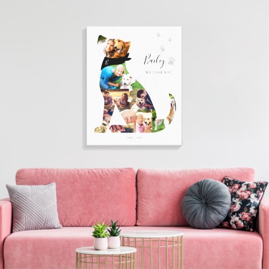 Memorial zum Thema "Love Memory Hund Foto Collage Leinwanddruck (Insitu (Wohnzimmer))