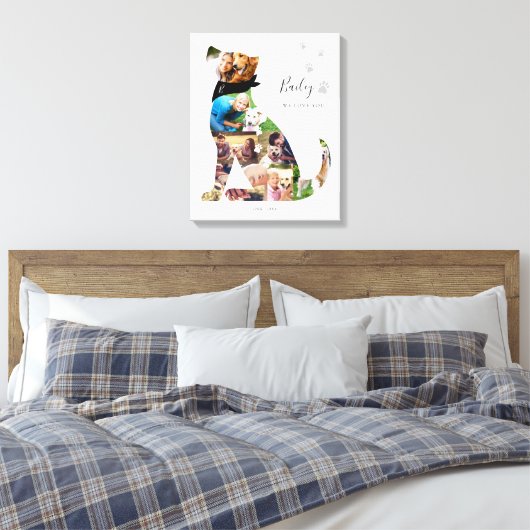 Memorial zum Thema "Love Memory Hund Foto Collage Leinwanddruck (Insitu (Schlafzimmer))
