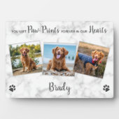 Memorial zum Thema personalisierte Paw Prints Hear Fotoplatte (Vorderseite)
