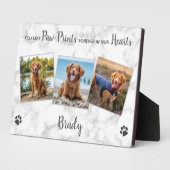 Memorial zum Thema personalisierte Paw Prints Hear Fotoplatte (Seite)