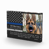 Memorial zum Thema "Thin Blue Line Officer K9 Poli Fotoblock (Rechts)