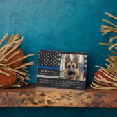 Memorial zum Thema "Thin Blue Line Officer K9 Poli Fotoplatte (Seite)