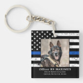 Memorial zum Thema "Thin Blue Line Officer K9 Poli Schlüsselanhänger (Vorderseite)