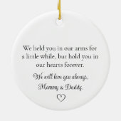 Memorial zum Verlust des Baby Angel Keramik Ornament (Hinten)
