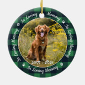 Memorial zur Erinnerung an Karierte Hunde im Gedäc Keramik Ornament (Hinten)