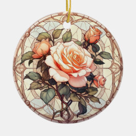 Memorial zur Rose Peach Keramik Ornament