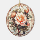 Memorial zur Rose Peach Keramik Ornament (Links)