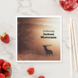 Memorial zur Silhouette des Bull Elk Serviette