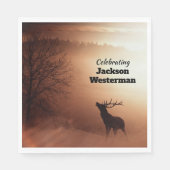 Memorial zur Silhouette des Bull Elk Serviette (Vorderseite)