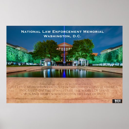 Memorial zur Strafverfolgung - Thin Blue Line Poster (Vorne)