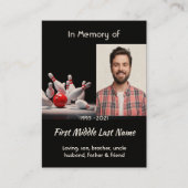 MemorialKeepsake for Bowling Bowler Visitenkarte (Vorderseite)