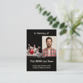 MemorialKeepsake for Bowling Bowler Visitenkarte (Stehend Vorderseite)