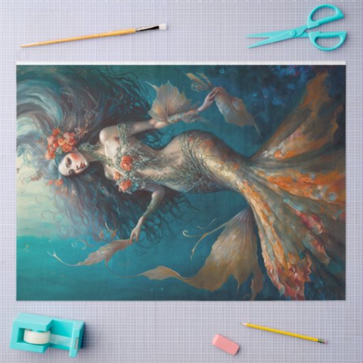 Memorieren des Meerjungfaustpapiers Seidenpapier (Basteln)