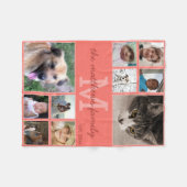 Memories Coral Monogram 10 Photo Collage Fleecedecke (Vorderseite (Horizontal))