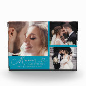 Memories Made with Love Aqua Peach Wedding Fotoblock (Vorderseite)